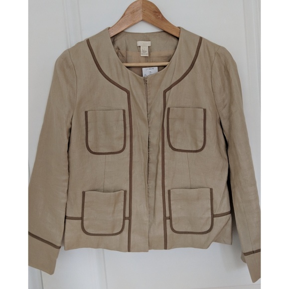 NWT J-Crew Linen Jacket - Picture 2 of 6